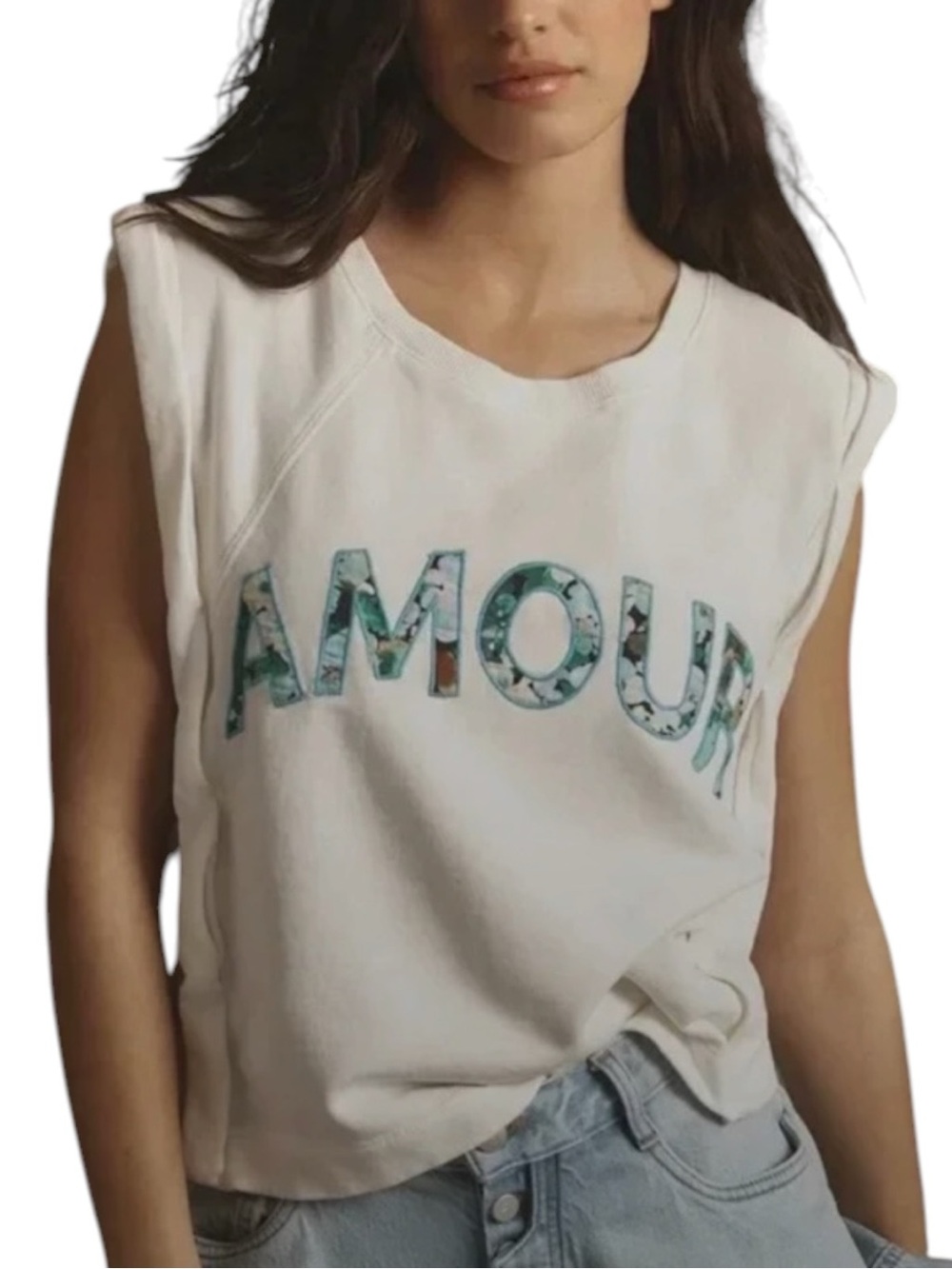 Anthropologie Amour White Muscle Tank Top Womens Size Medium - Picture 3 of 7